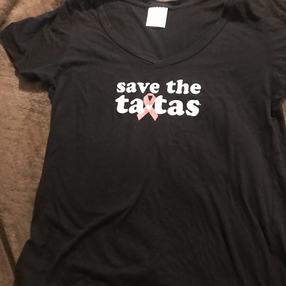 Save the Tatas short sleeve black shirt